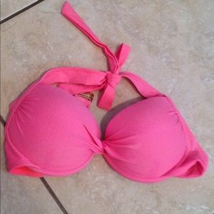 Neon pink bikini top
